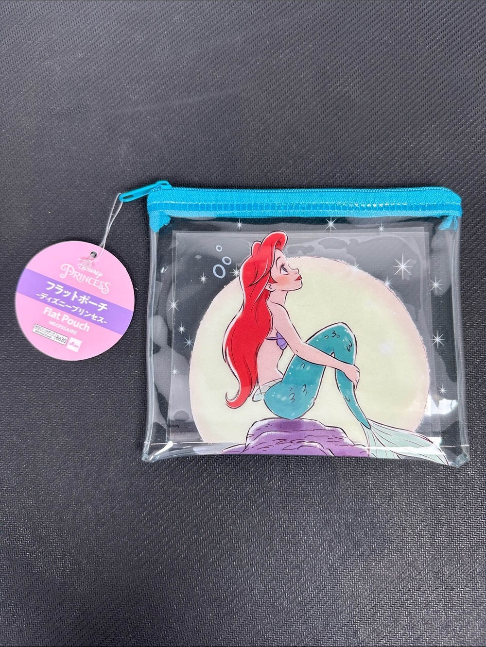 Disney Princess Ariel Flat Pouch Clear Cosmetic Bag Travel Case NWT
